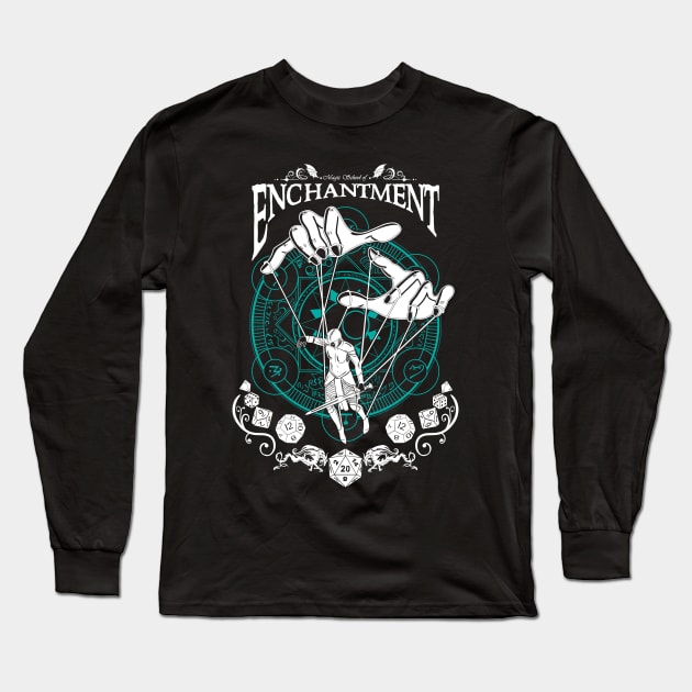 Enchantment - D&D Magic School Series: White Text T-Shirt Long Sleeve T-Shirt by Milmino